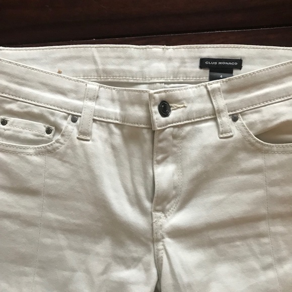 Club Monaco jeans with front leather detail size 4 - Picture 4 of 5